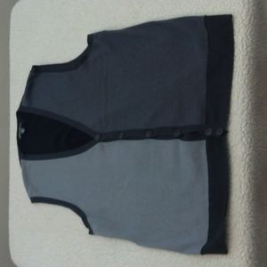 Kenneth Cole XXL Gray Colorblock Cotton/Wool Cardigan Vest